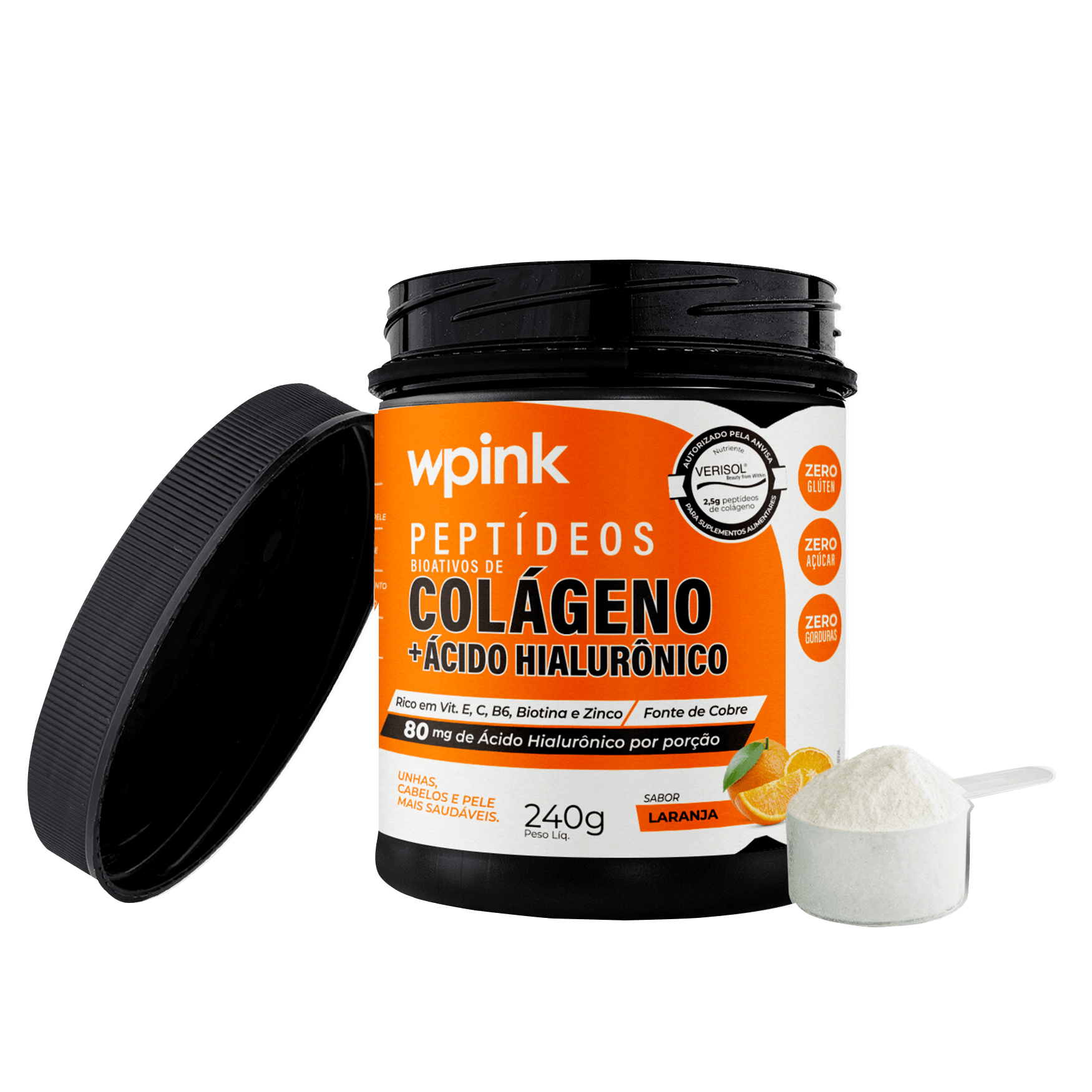 Wpink Colágeno+Ácido Hialurônico Laranja-240g
