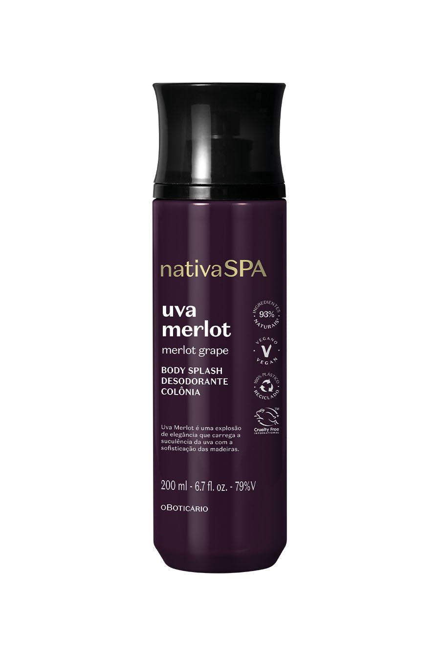 OBoticário Nativa Spa Body Splash Uva Merlot - 200ml
