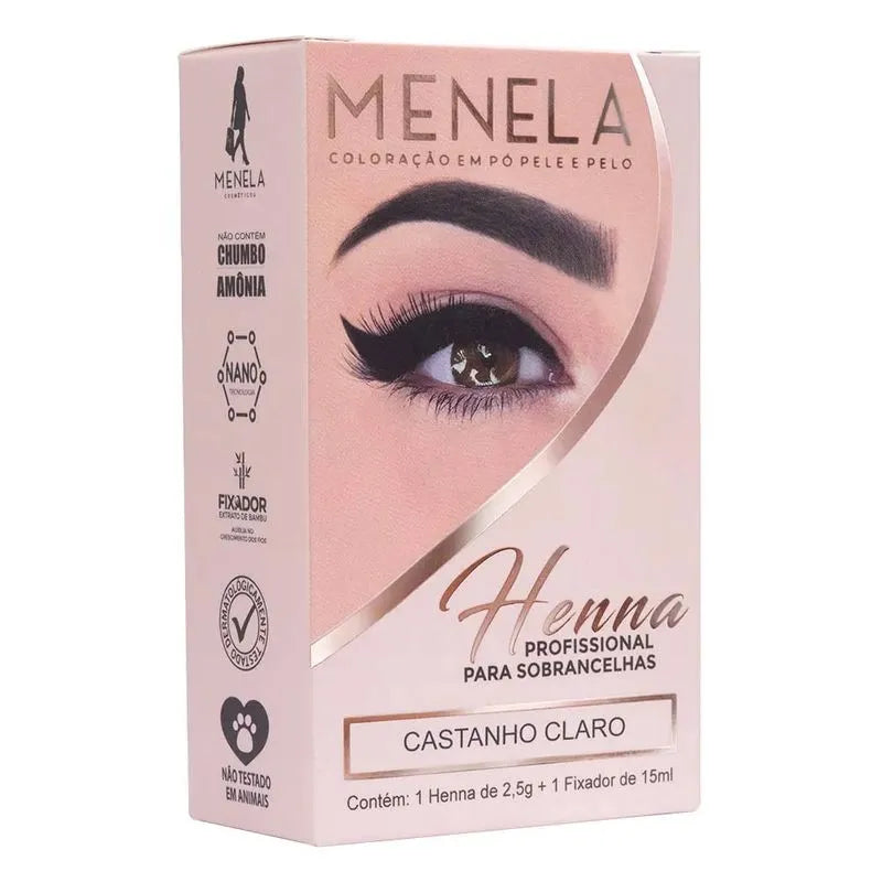 Menela Henna Castanho Claro - 2,5g/ Fixador 15ml