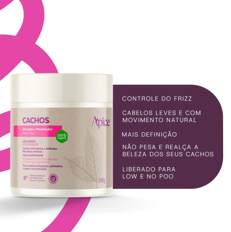 Ápice Cachos Ativador e Modelador Anti-Frizz-500g