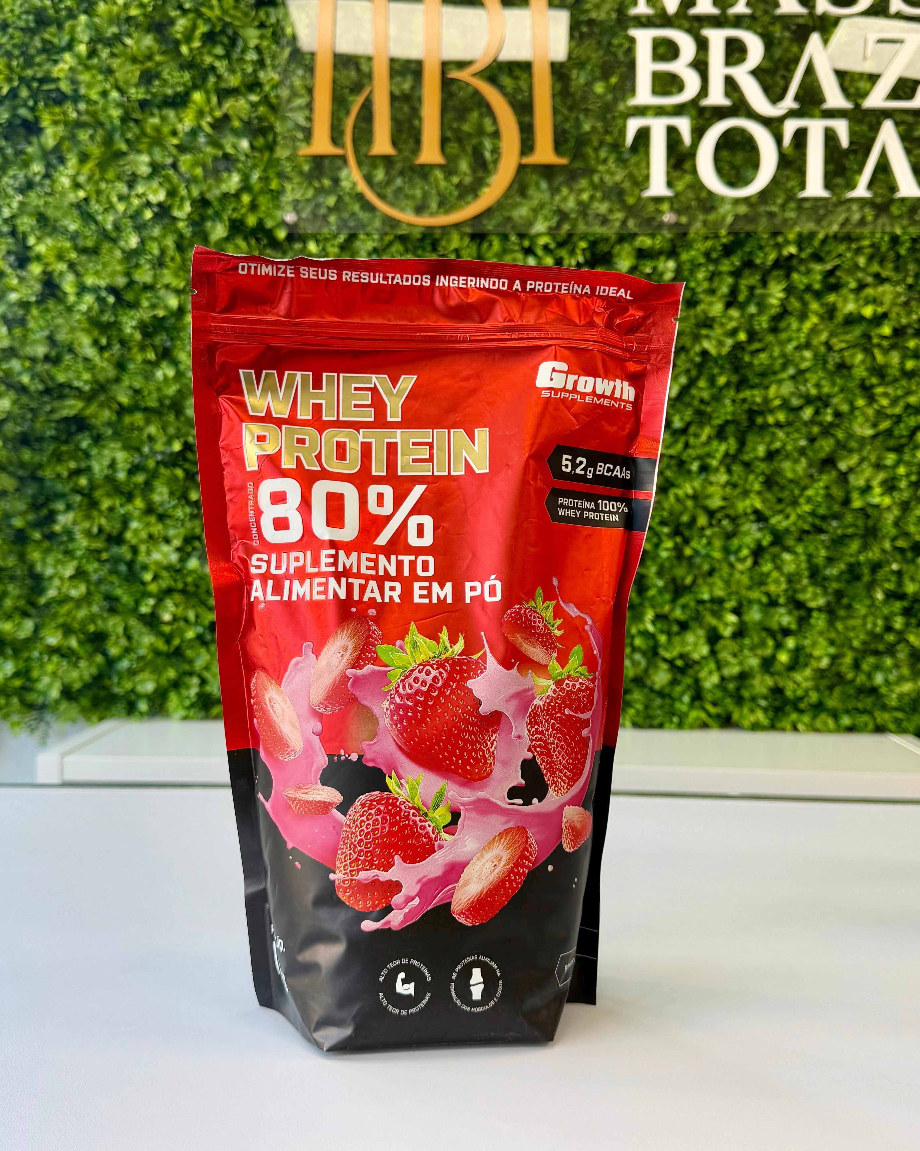 Growth Whey Protein 80% Morango-1kg