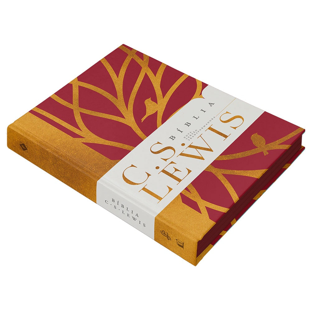 Bíblia C.S Lewis Capa Dura Vermelha e Dourado-Versão NVI