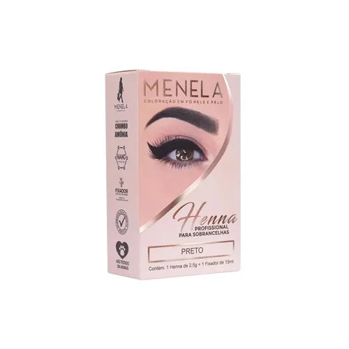 Menela Henna Para Sobrancelhas Preto