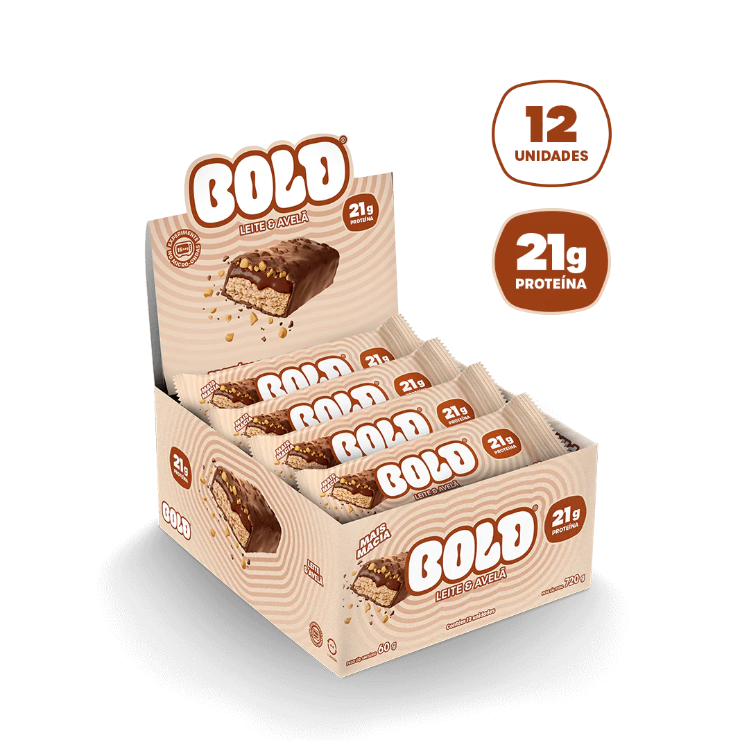 Bold Barra de Proteína Leite e Avelã-60g