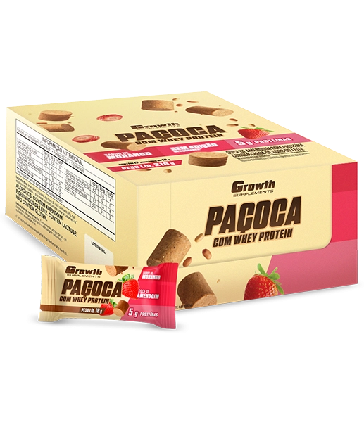 Growth Paçoca Com Whey Protein Morango-18g