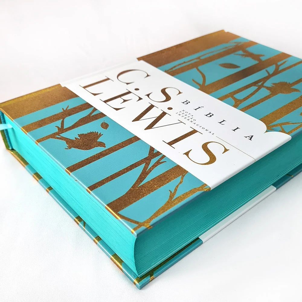 Bíblia C.S Lewis Capa Dura Azul e Dourado-Versão NVT