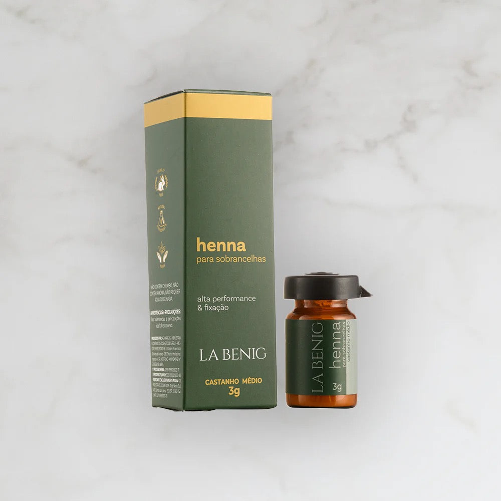 La Benig Henna Para Sobrancelha Castanho Médio-2,5g