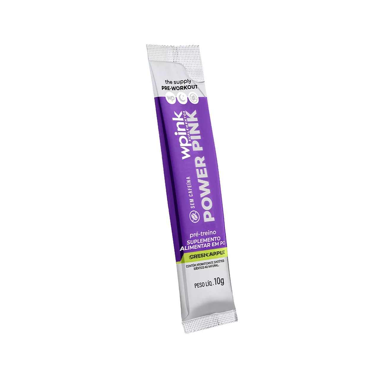 Wpink Power Pink Sem Cafeína Pré-Treino Sachê Maçã Verde-10g