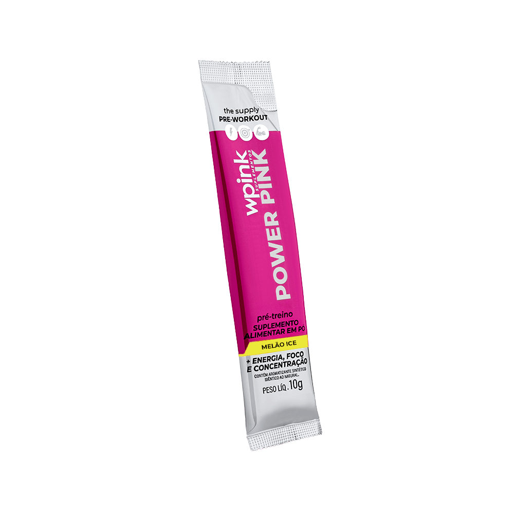 Wpink Power Pink Pré Treino Sachê Melão Ice-10g