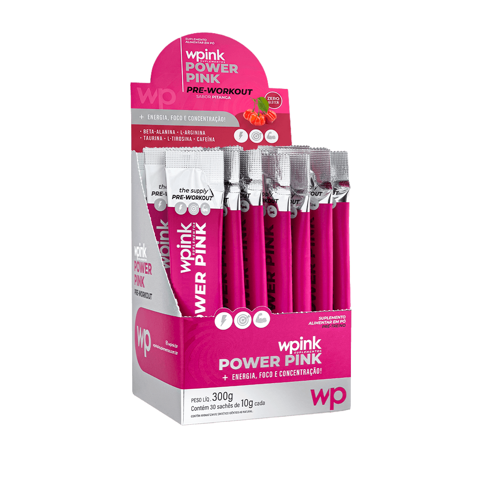 Wpink Power Pink Pré Treino Caixa Pitanga-30 Unidades