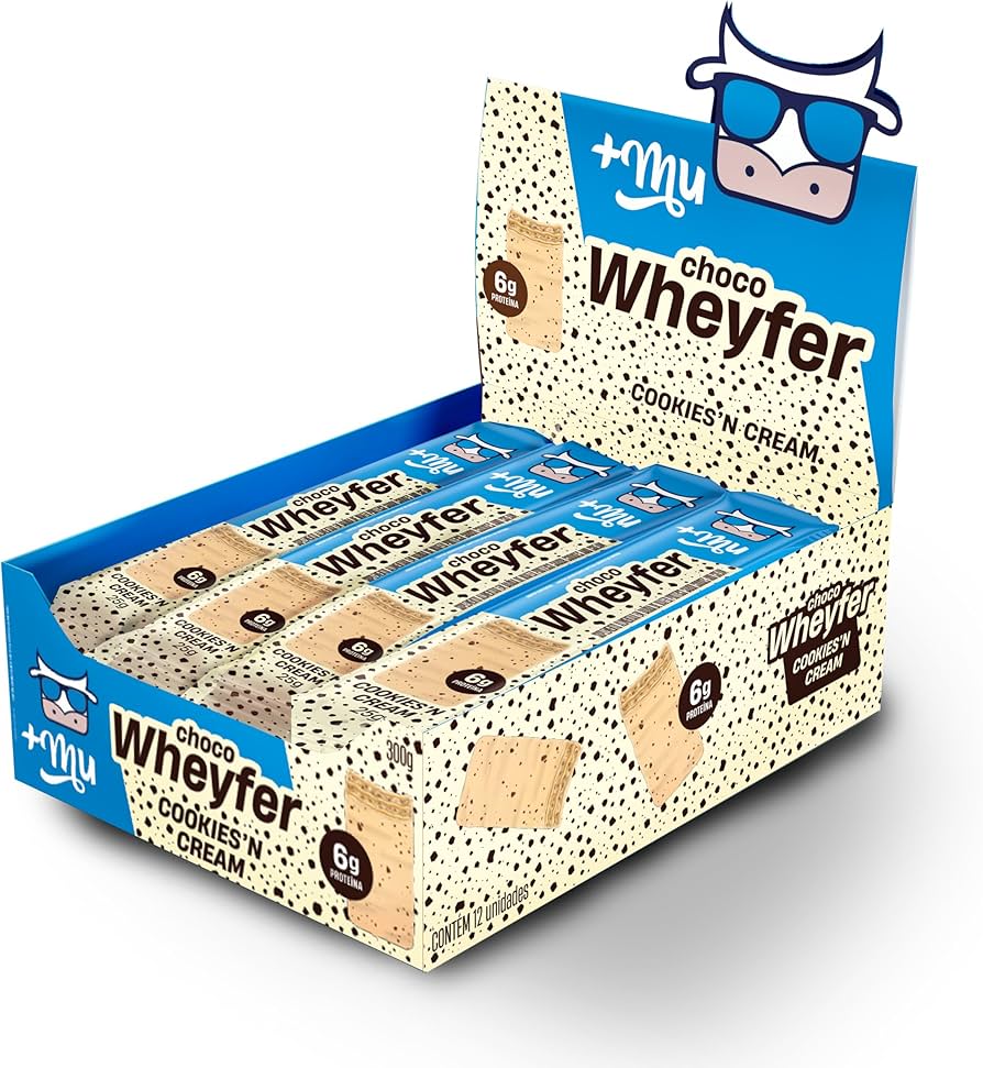 +Mu Barra de Proteína ChocoWheyfer Cookies and Cream-Caixa 12 Unidades