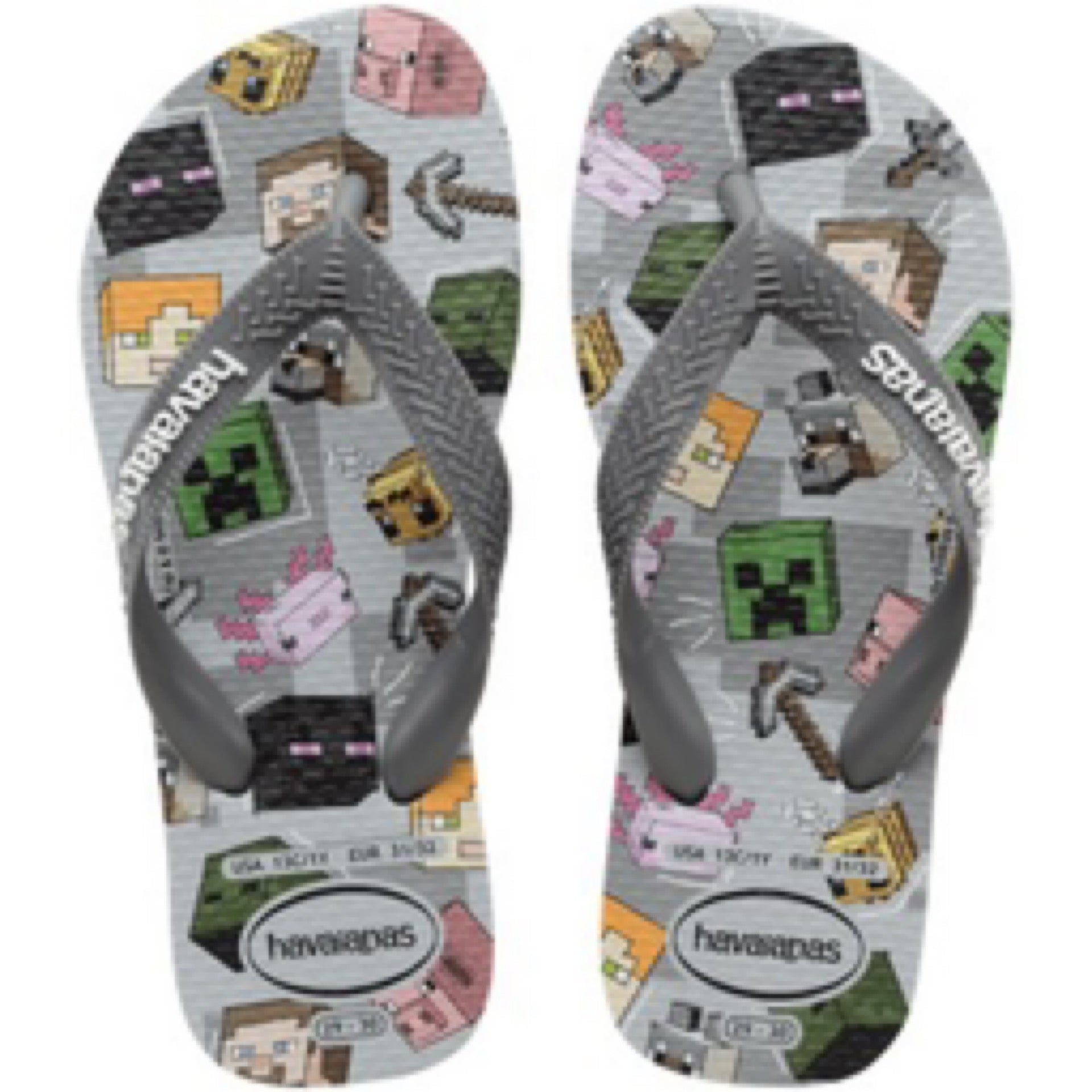 Havaiana Kids Minecraft Cinza Masculino