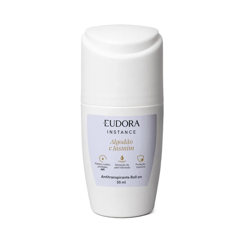 Eudora Instance Algodão e Jasmin Antitranspirante Roll on - 55ml