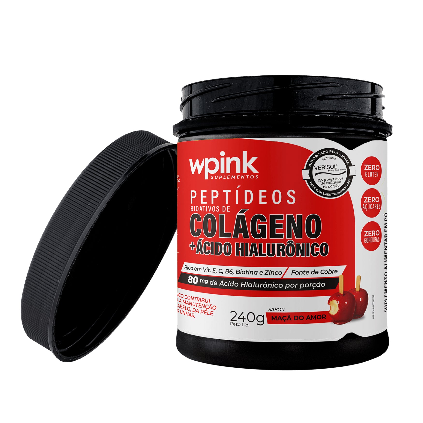 Wpink Colágeno+Ácido Hialurônico Maça do Amor-240g