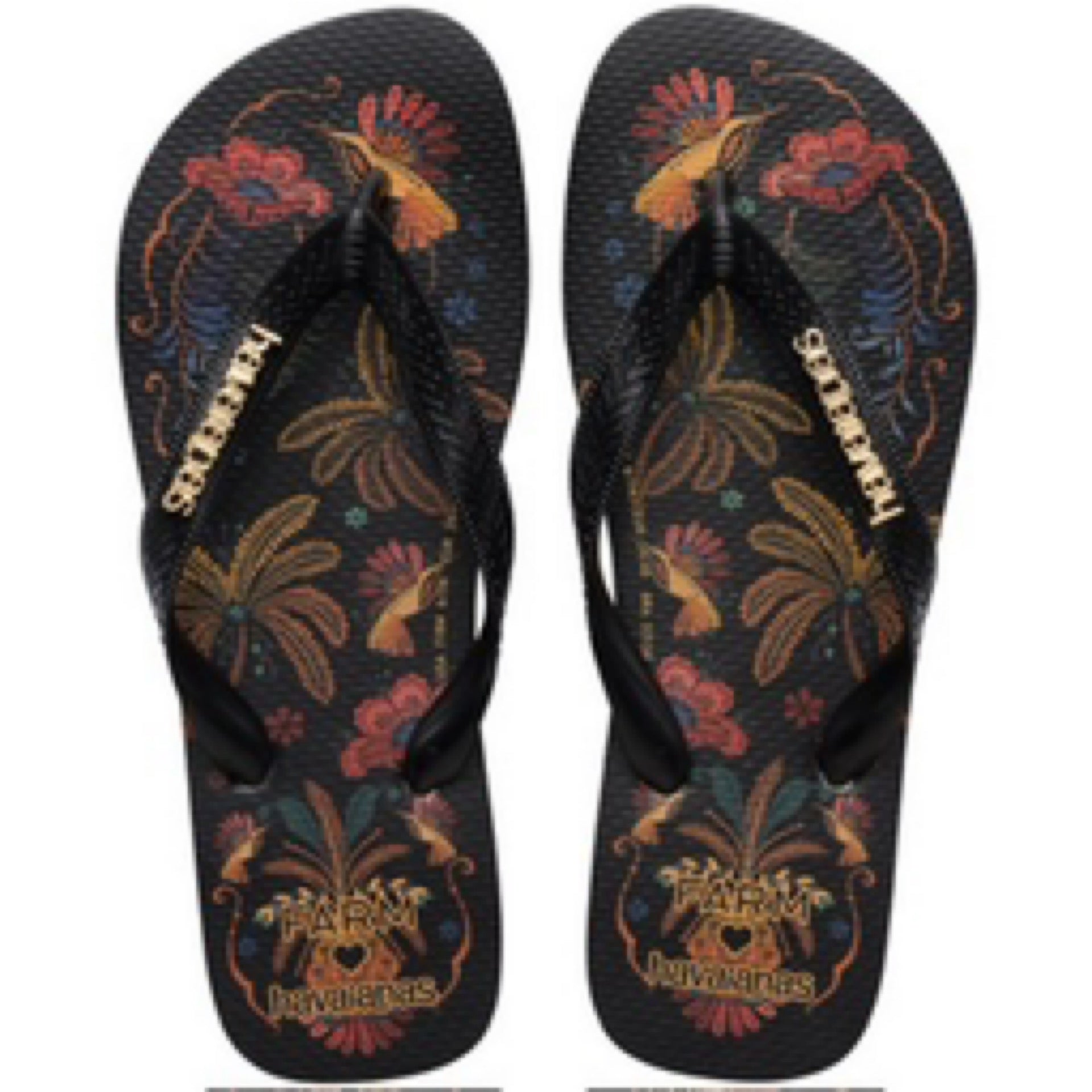 Havaiana Farm Jardim Preto Feminino