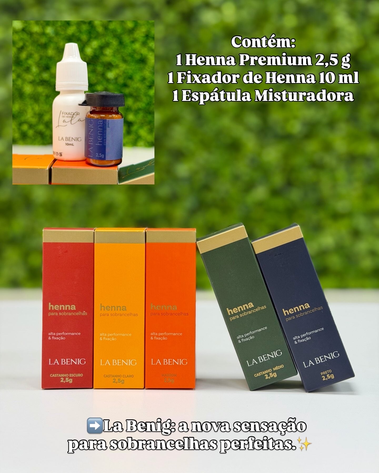 La Benig Henna Para Sobrancelha Marrom-2,5g