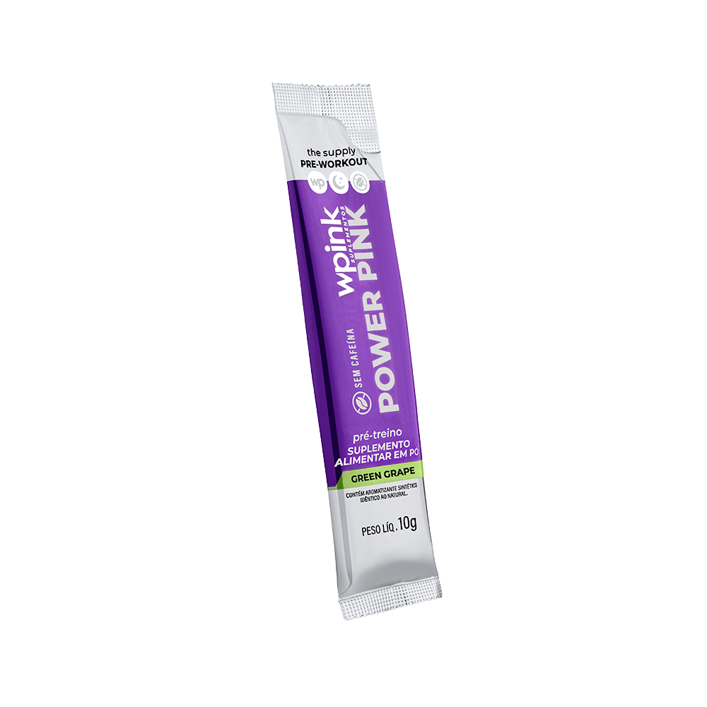 Wpink Power Pink Sem Cafeína Pré Treino Sachê Uva verde-10g
