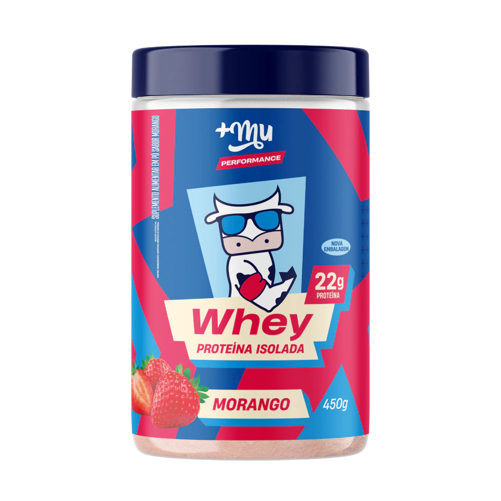 +Mu Whey Proteína Isolada Morango-450g