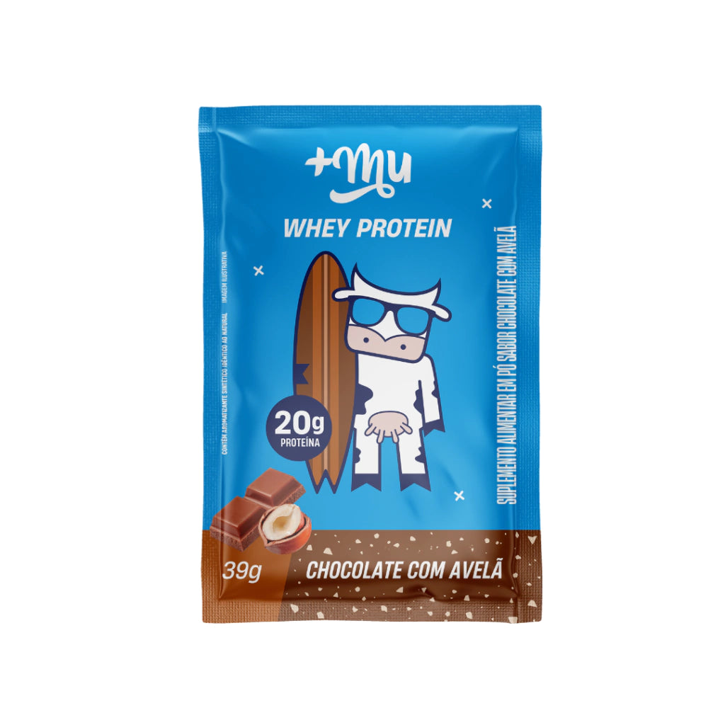 +Mu Whey Protein Chocolate com Avelã Sachê-35g