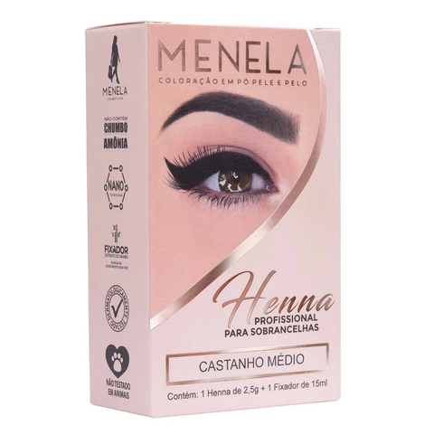 Menela Henna Castanho Médio - 2,5g/ Fixador