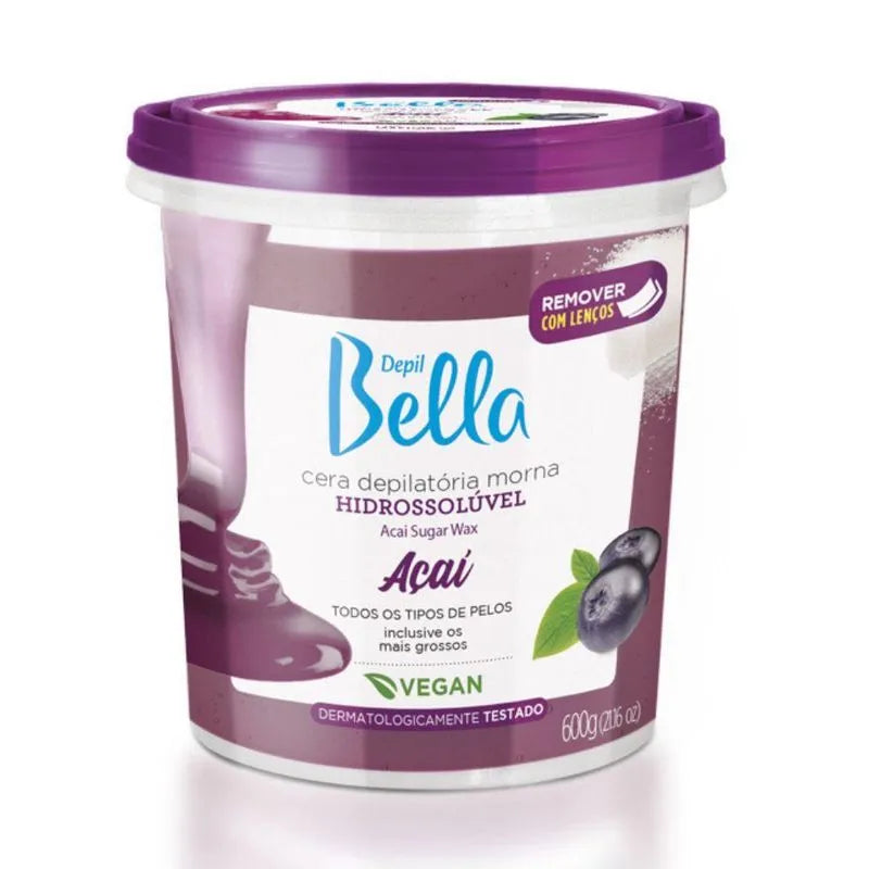 Depil Bella Cera Depilatória Morna Hidrossolúvel Açaí-600g