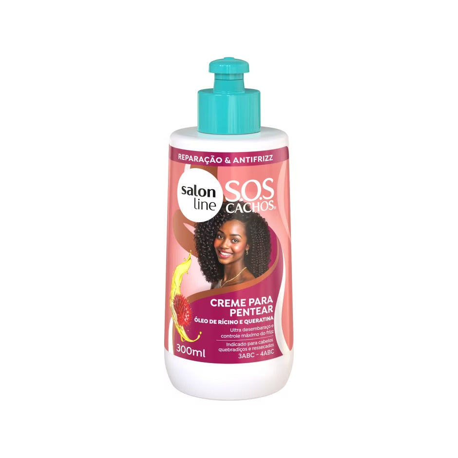 Salon Line S.O.S Cachos Creme Para Pentear Óleo de Ricino-300ml