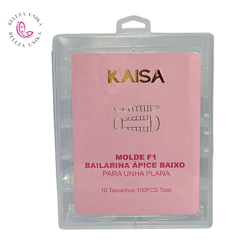Kaisa Molde F1 Bailarina Ápice Baixo Para Unha Plana 10 Tamanhos-100pcs