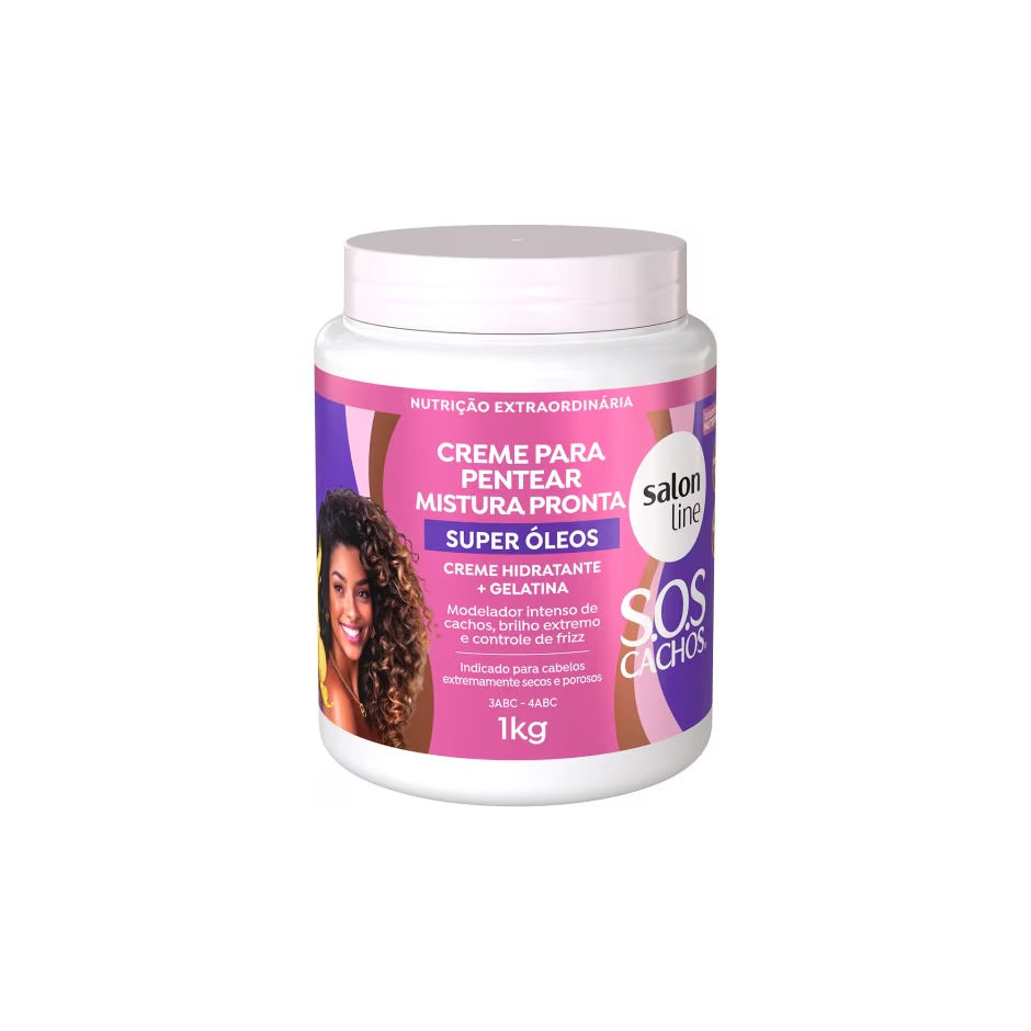 Salon Line S.O.S Cachos Creme Para Pentear Mistura Pronta Super Óleos-1kg