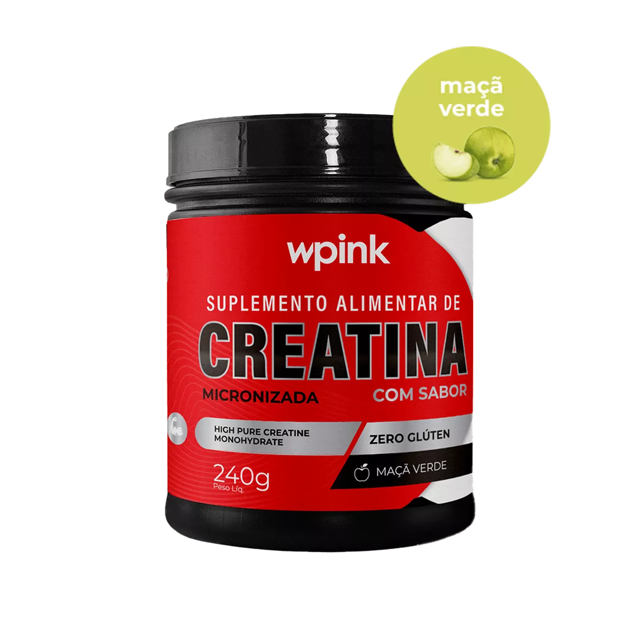 Wpink Creatina Micronizada Maçã Verde-240g