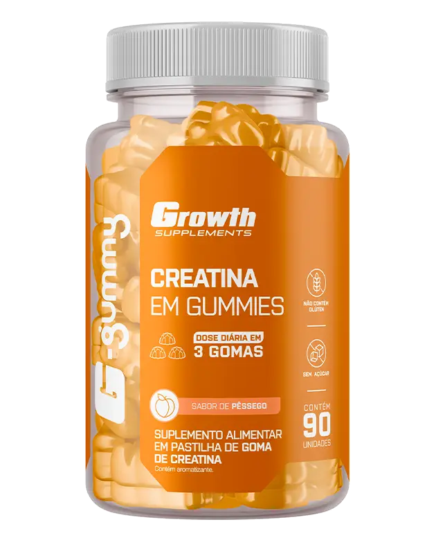 Growth Creatina Em Gummies Pêssego-90 Unidades