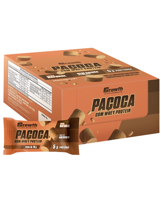 Growth Paçoca Com Whey Protein Natural-18g