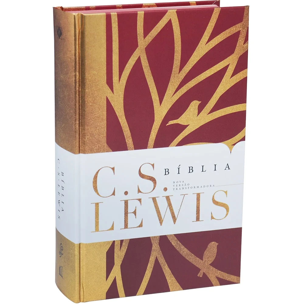Bíblia C.S Lewis Capa Dura Vermelha e Dourado-Versão NVT
