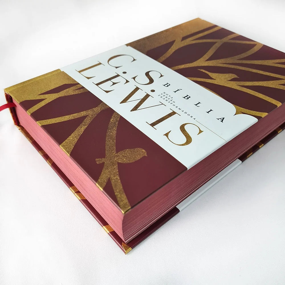 Bíblia C.S Lewis Capa Dura Vermelha e Dourado-Versão NVT