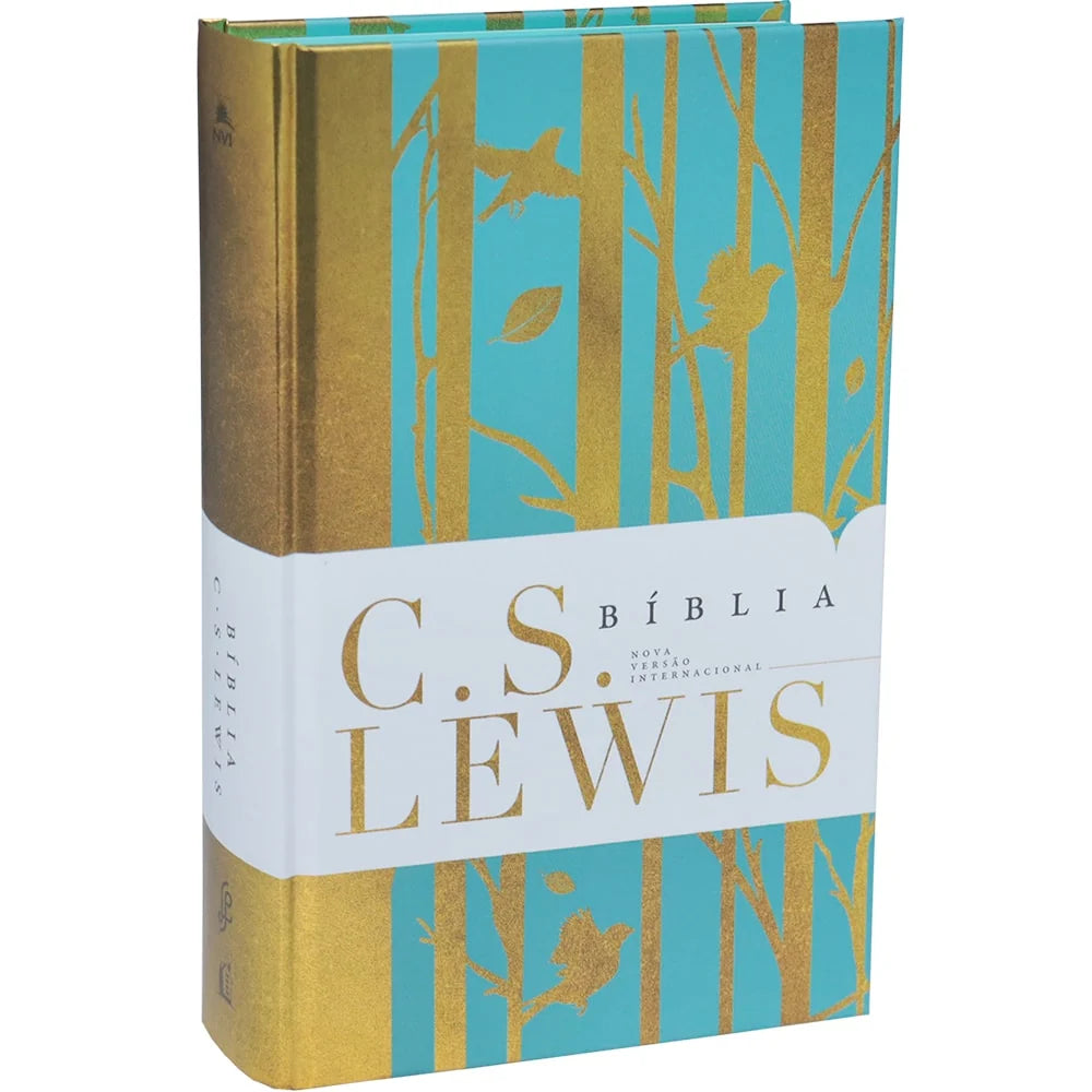 Bíblia C.S Lewis Capa Dura Azul e Dourado-Versão NVT