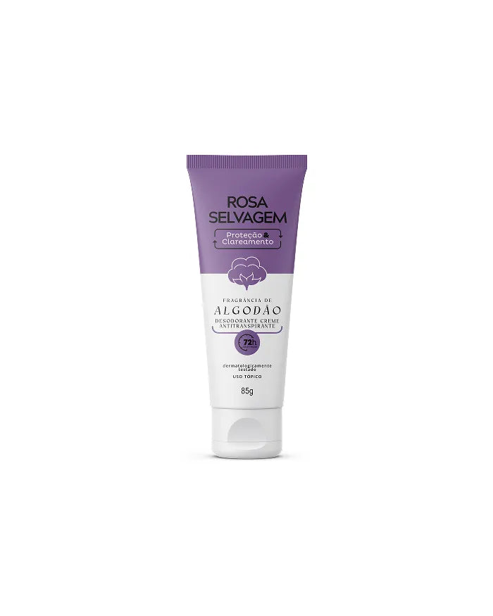Rosa Selvagem Desodorante Creme Clareador Algodão-85g