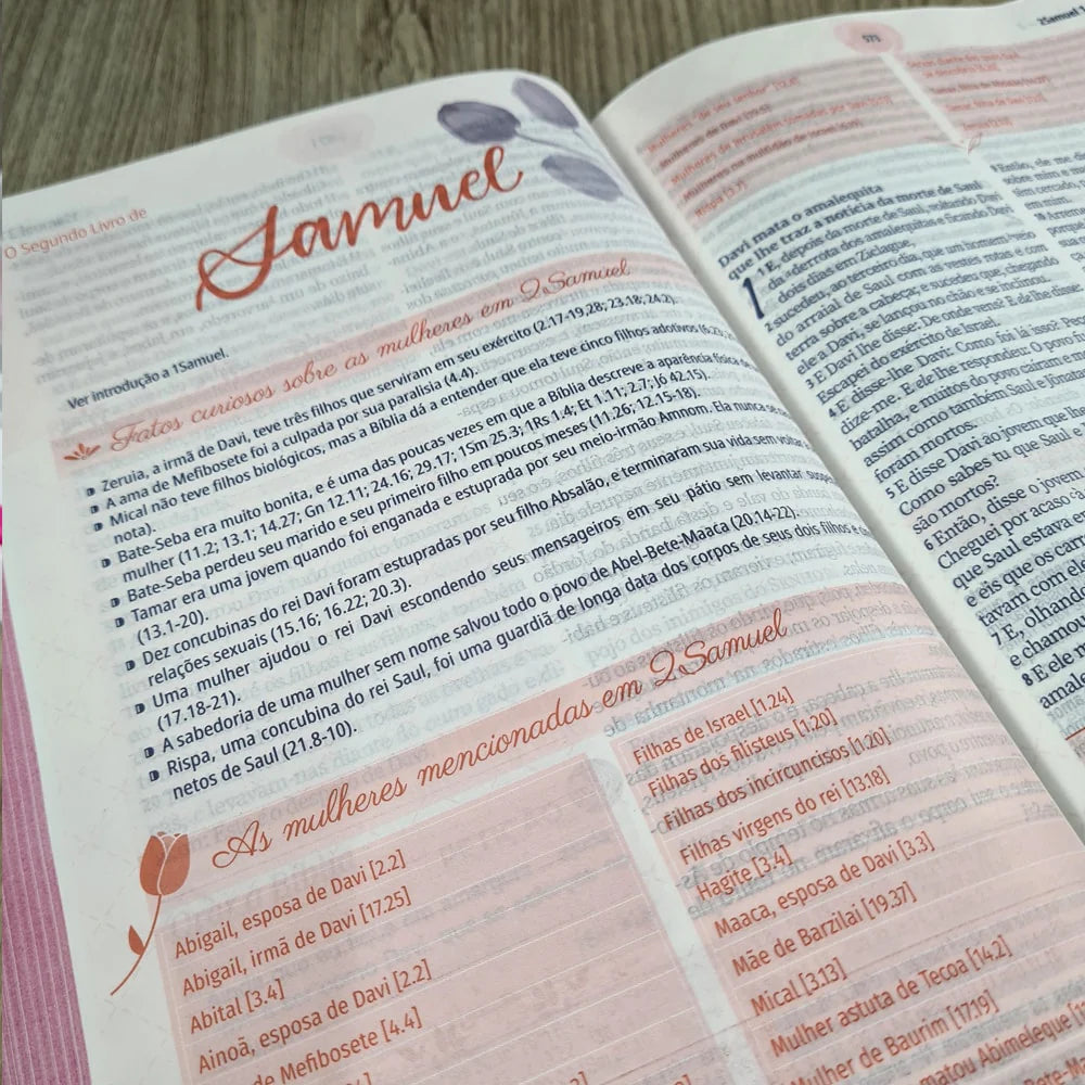 A Bíblia da Mulher Letra Grande Capa Rosa-Versão ARC