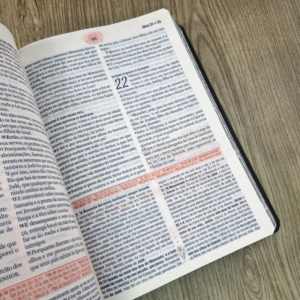 A Biblía da Mulher Letra Grande Capa Azul-Versão ARC
