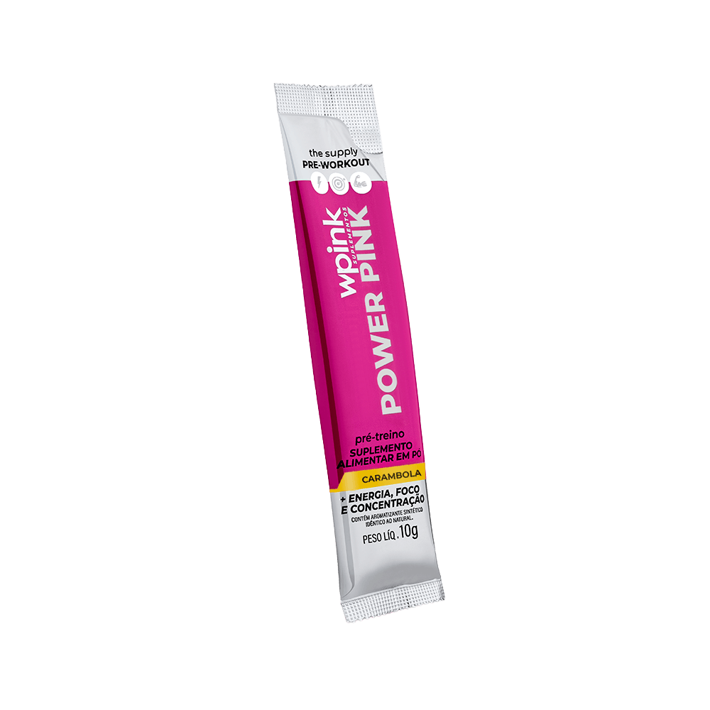 Wpink Power Pink Pré Treino Sachê Carambola-10g