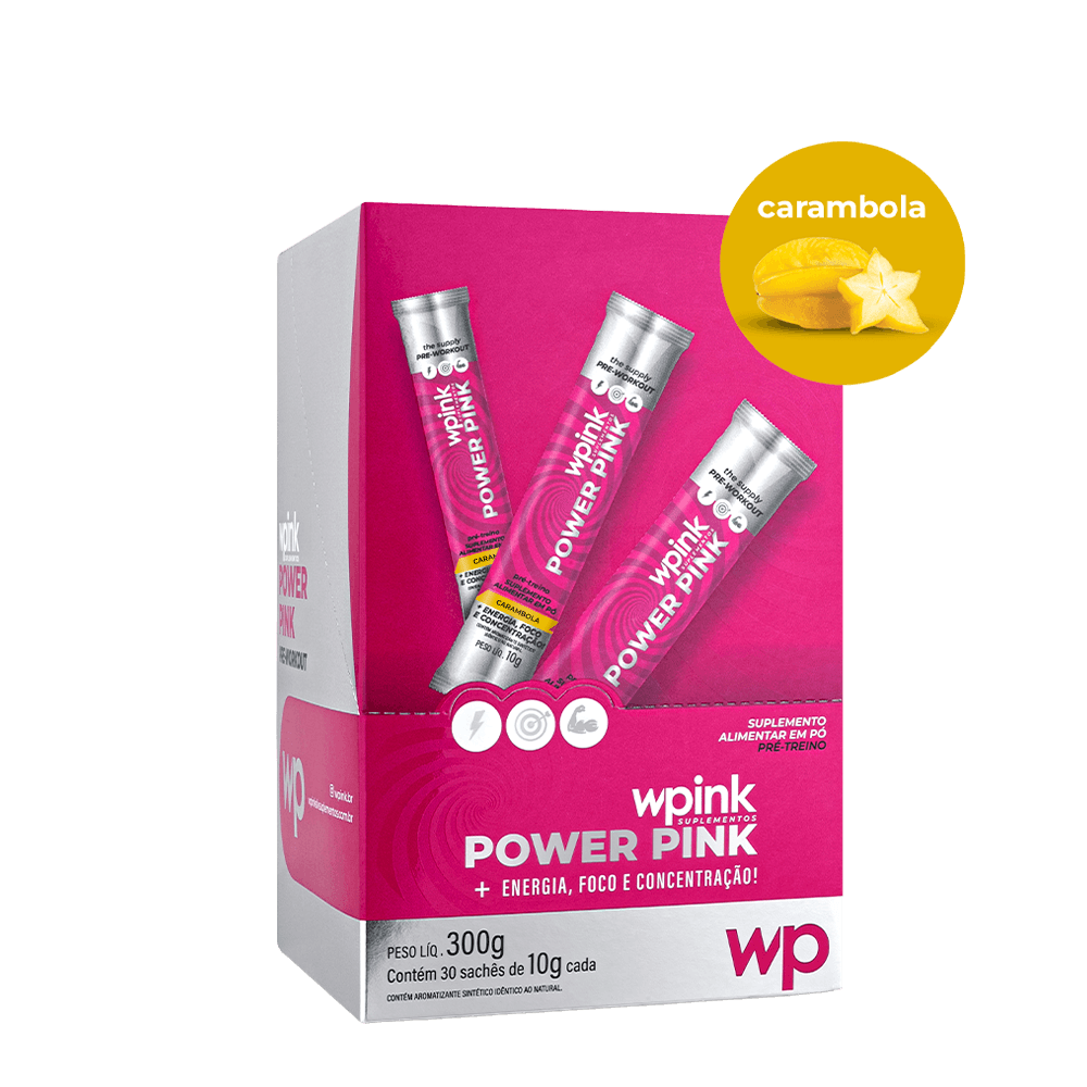 Wpink Power Pink Pré Treino Caixa Carambola-30 Unidades
