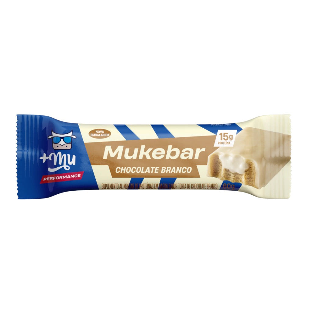 +Mu Barra de Proteína MukeBar Chocolate Branco-60g