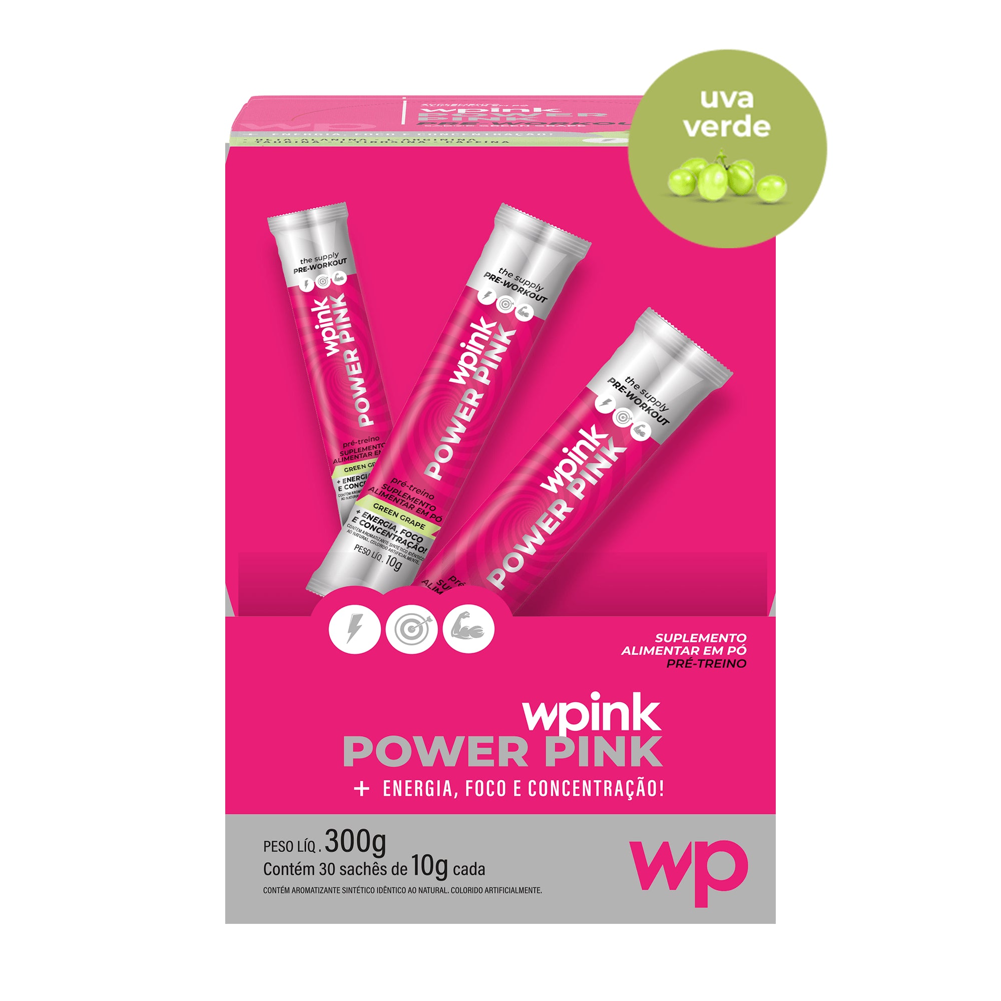 Wpink Pre Treino Uva Verde Caixa-30 unidades