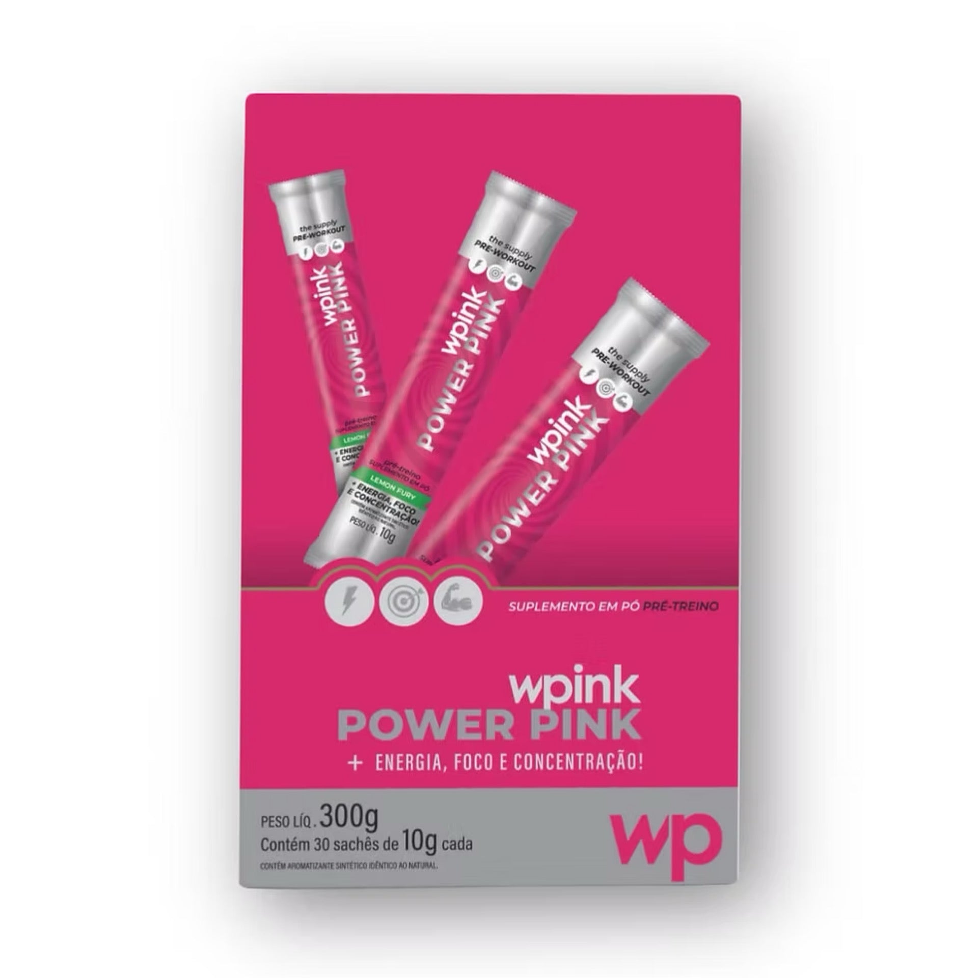 Wpink Power Pink Pré-Treino Limão- Caixa 30 Unidades