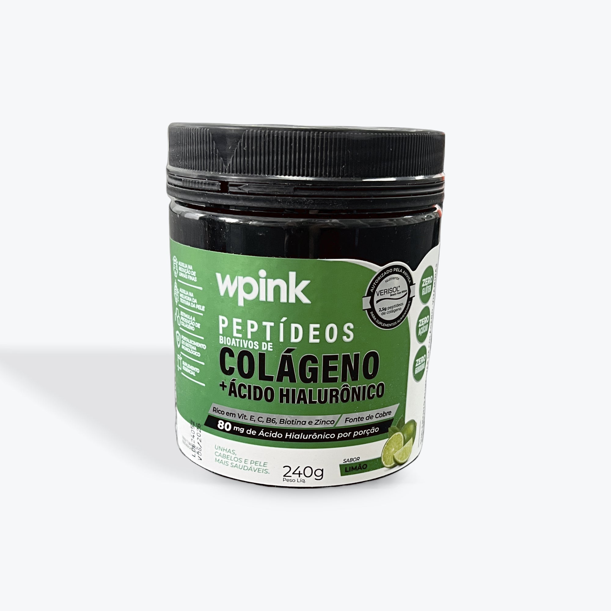 Wpink Colágeno + Ácido Hialurônico Limão- 240g