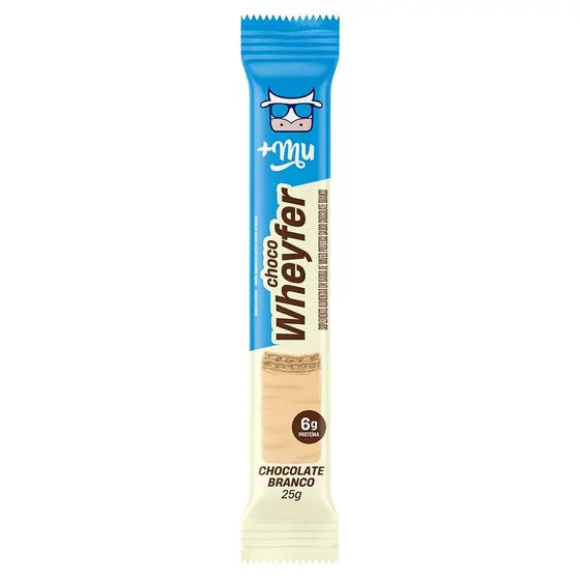 +Mu Barra de Proteína Wheyfer Chocolate Branco-25g