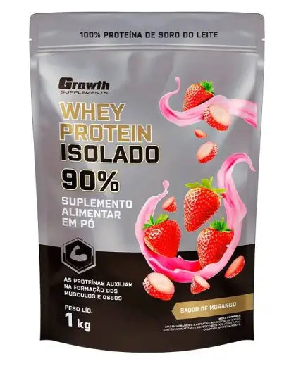 Growth Whey Protein Isolado Morango-1kg