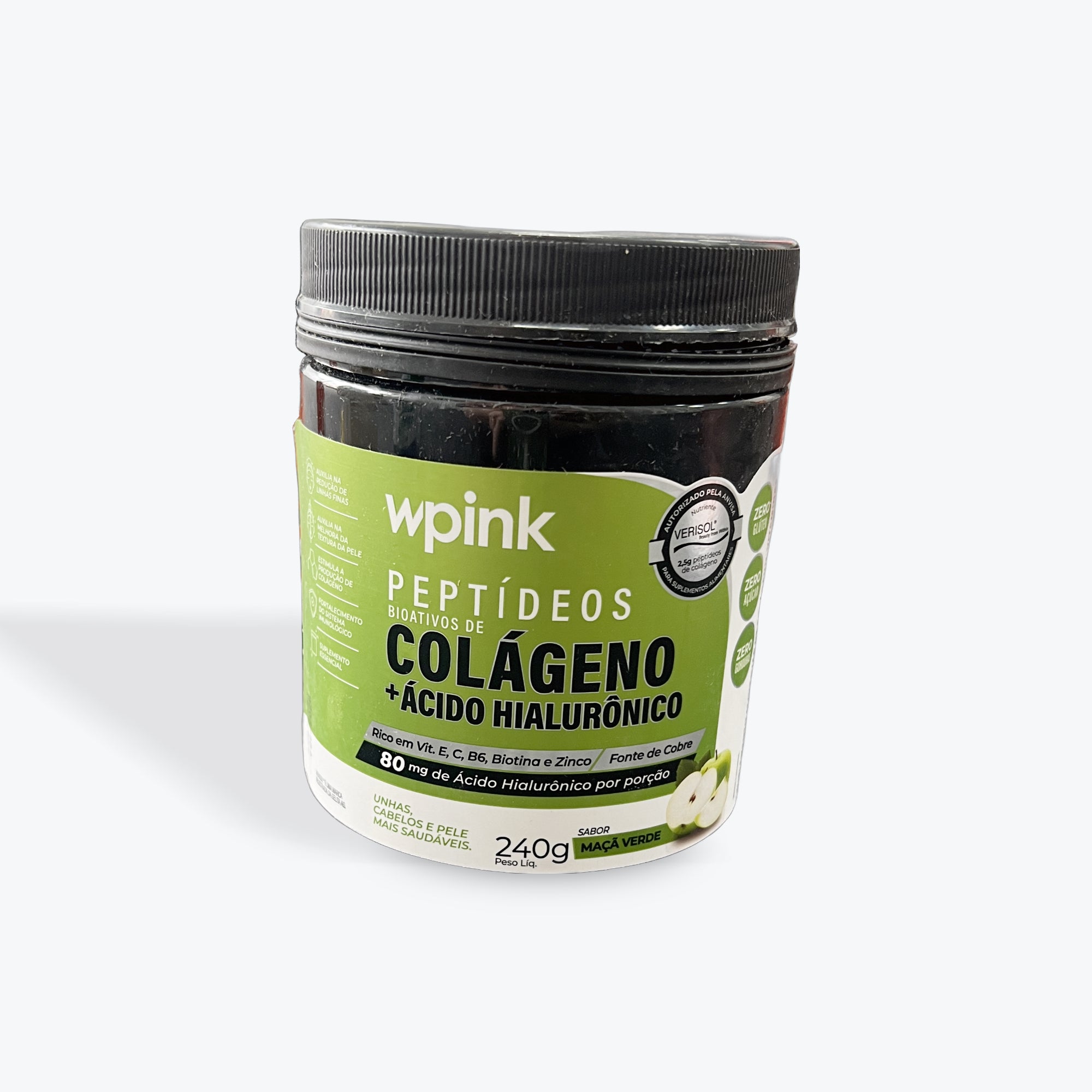 Wpink Colágeno + Ácido Hialurônico Maçã Verde-240g