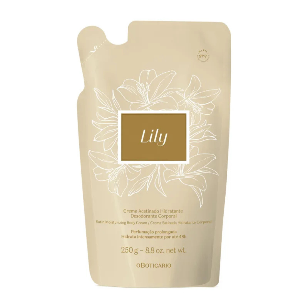 Refil Creme Acetinado Hidratante Lily-250g
