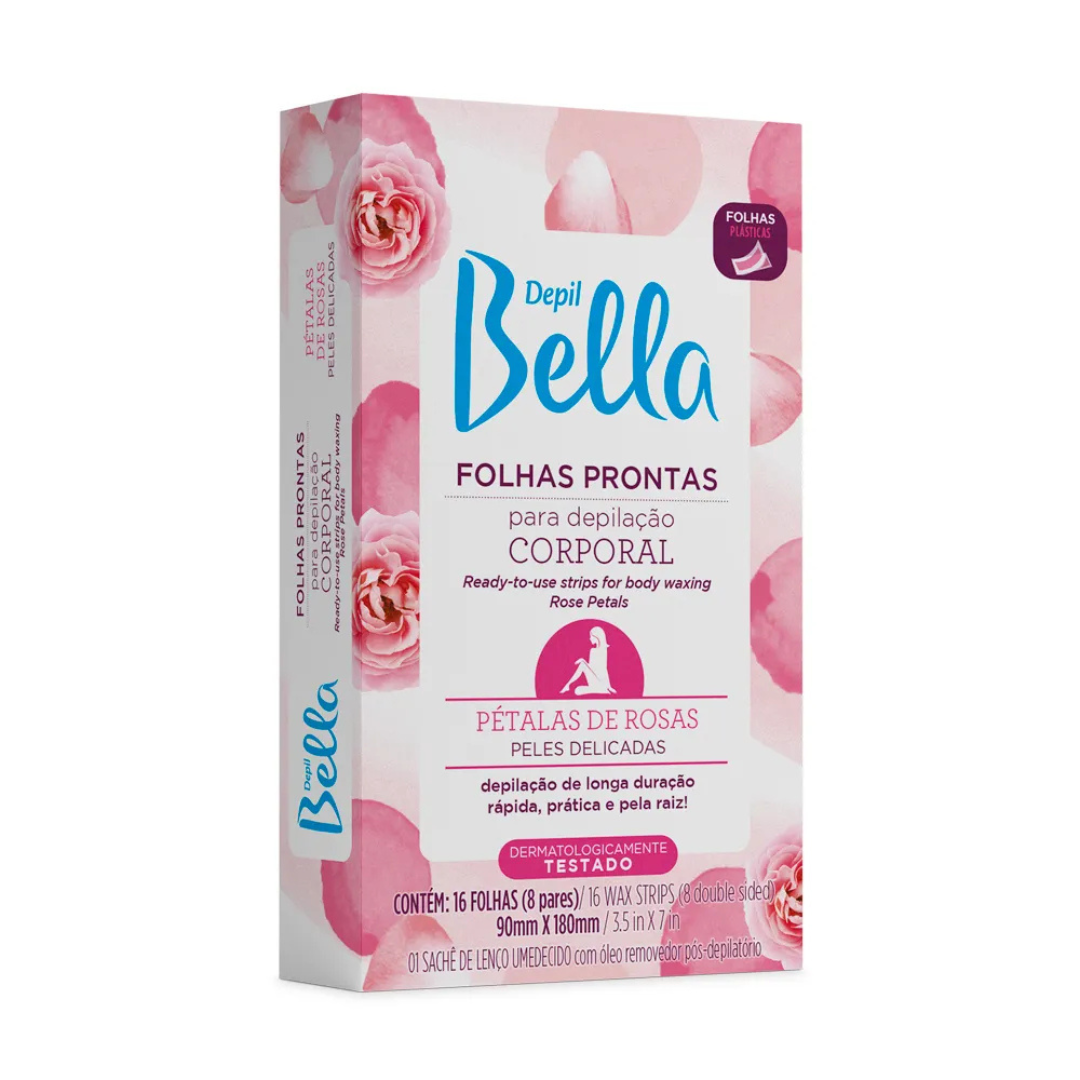 Depil Bella Folhas Prontas Corporal Pétalas de Rosa- 16 Folhas