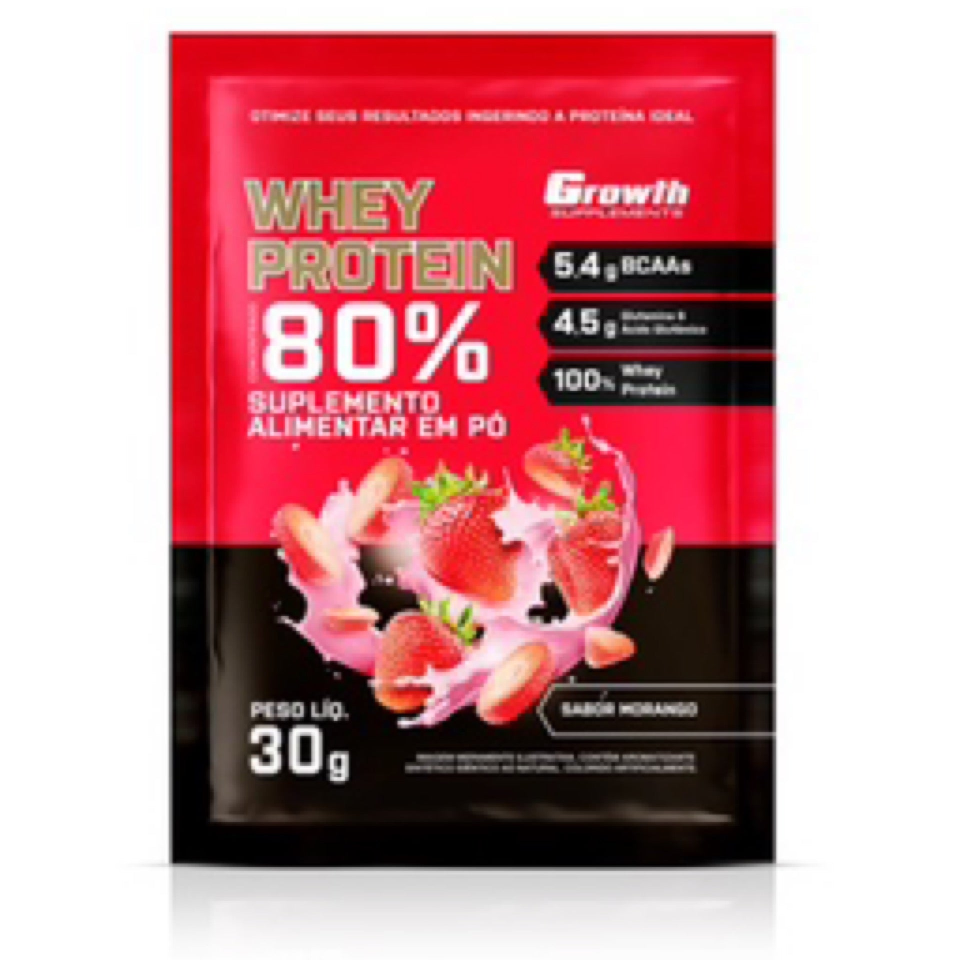 Growth Whey Protein Sachê Morango-30g