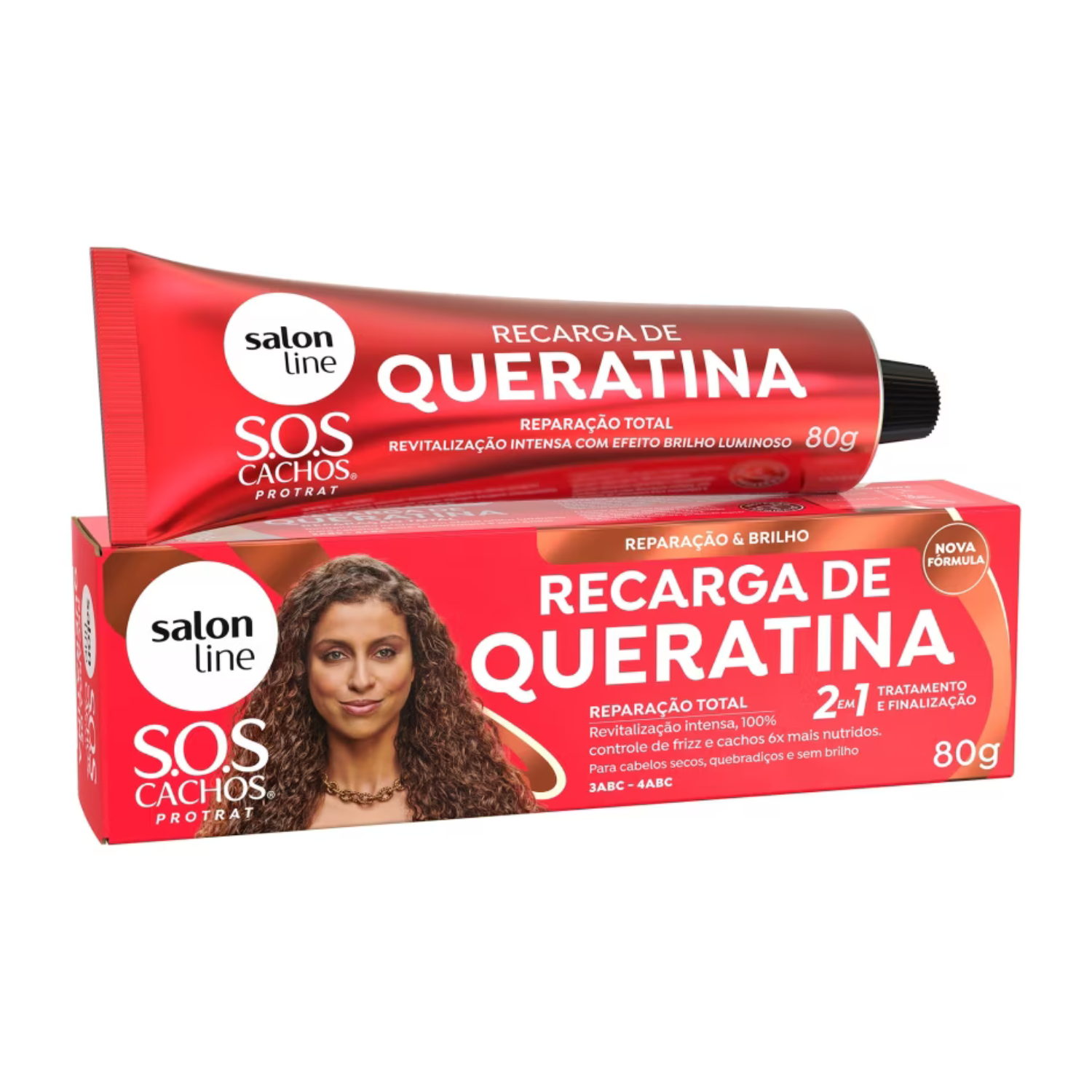 S.O.S Cachos Recarga de Queratina 2 em 1-80g